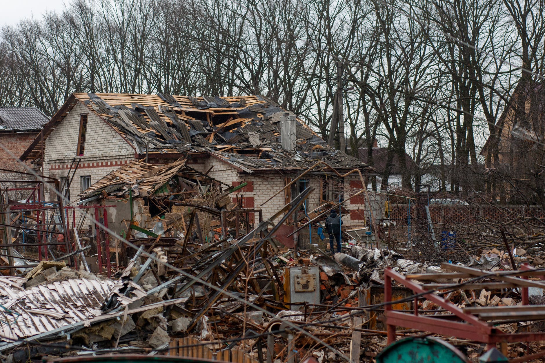 a house destroyed by a disaster