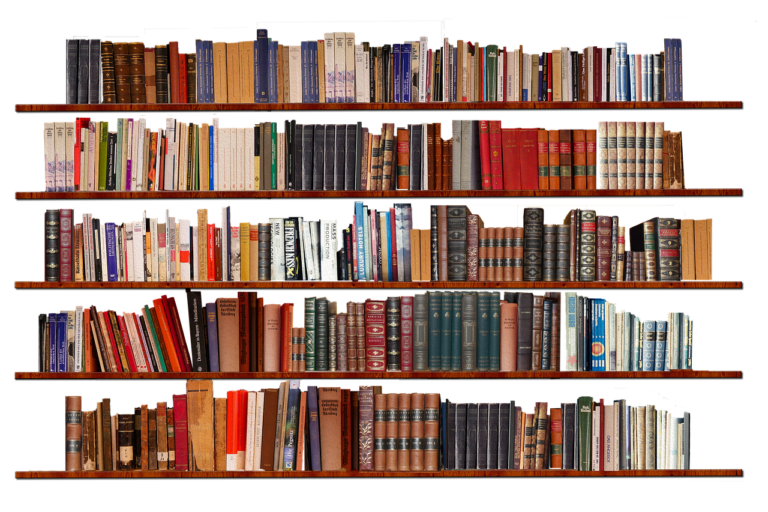 books on a bookshelf